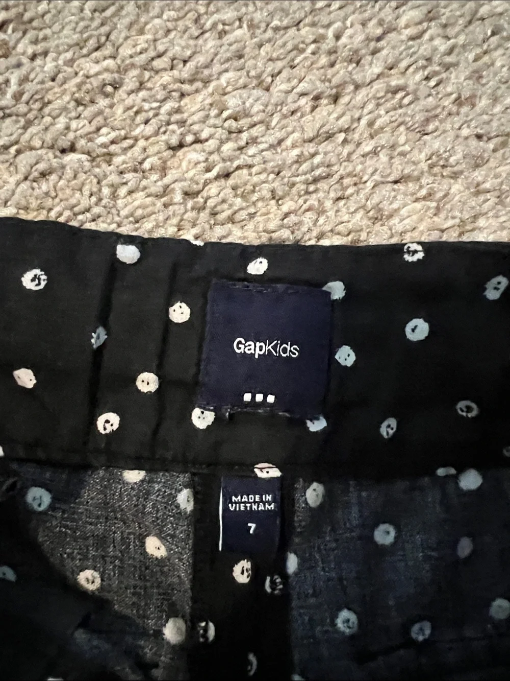 GAP Black Shorts with White Polka Dots